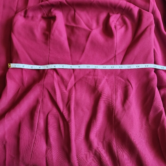 Dessy Collection High-Neck Backless Crepe Trumpet Gown In Burgundy Style… - Picture 8 of 9